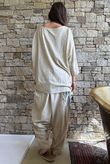 Lindin Linen Blend Crochet Flower Top Washed Sandstone